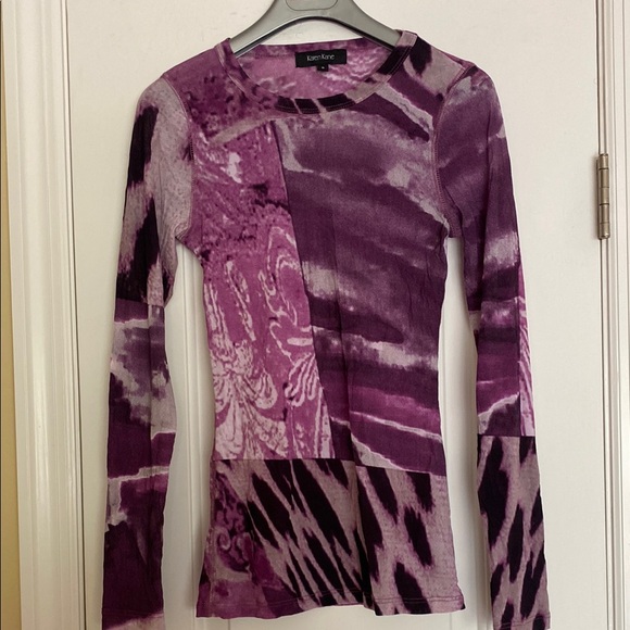Karen Kane Tops - Karen Kane Very Stretchy Pink Purple Print Top NeverUsed